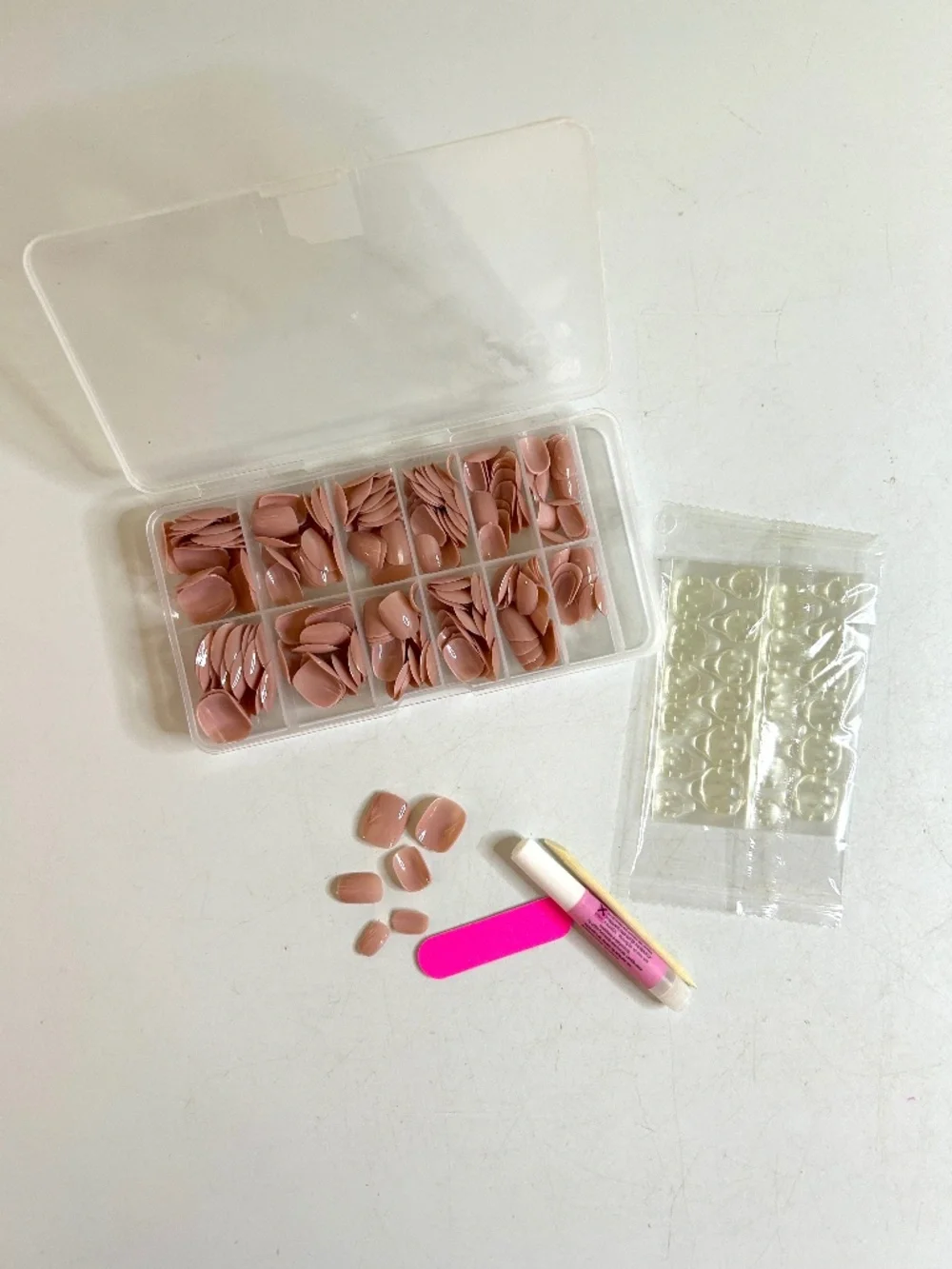 Nude Neutral Pink Short Square Press On Nails